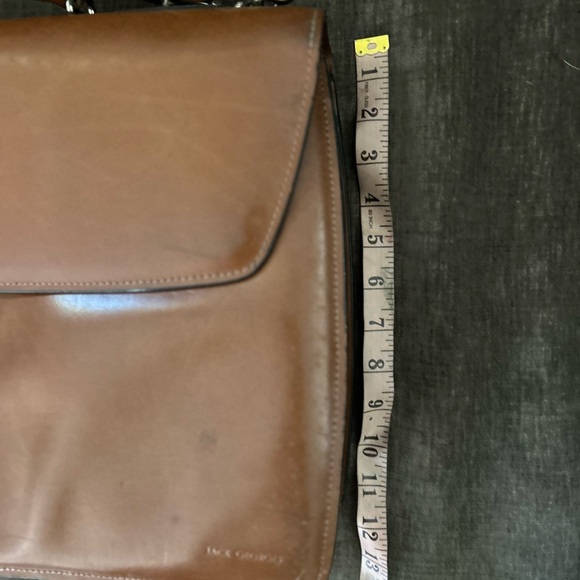 Messenger bag Leather.Jack Georges Vintage.A few flaws,see pics. - Picture 13 of 14